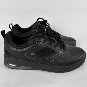 Shoes for Crews Non-Slip Work/Stand Sneakers/Shoes Black Leather Women Size 8